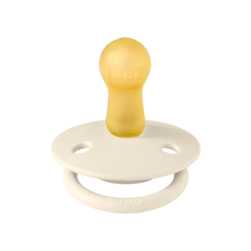 BIBS De Lux 2 PACK Rund Latex Str. 2 Ivory og babypink