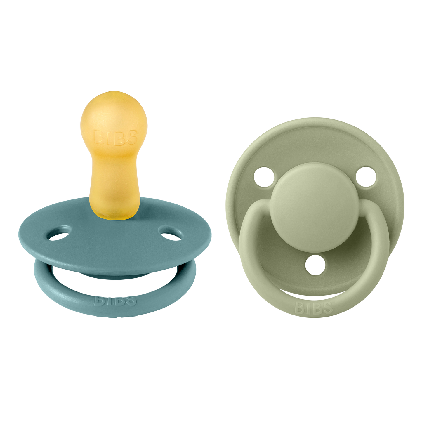 BIBS De Lux 2 PACK Rund Latex Size 2 Island Sea/Sage