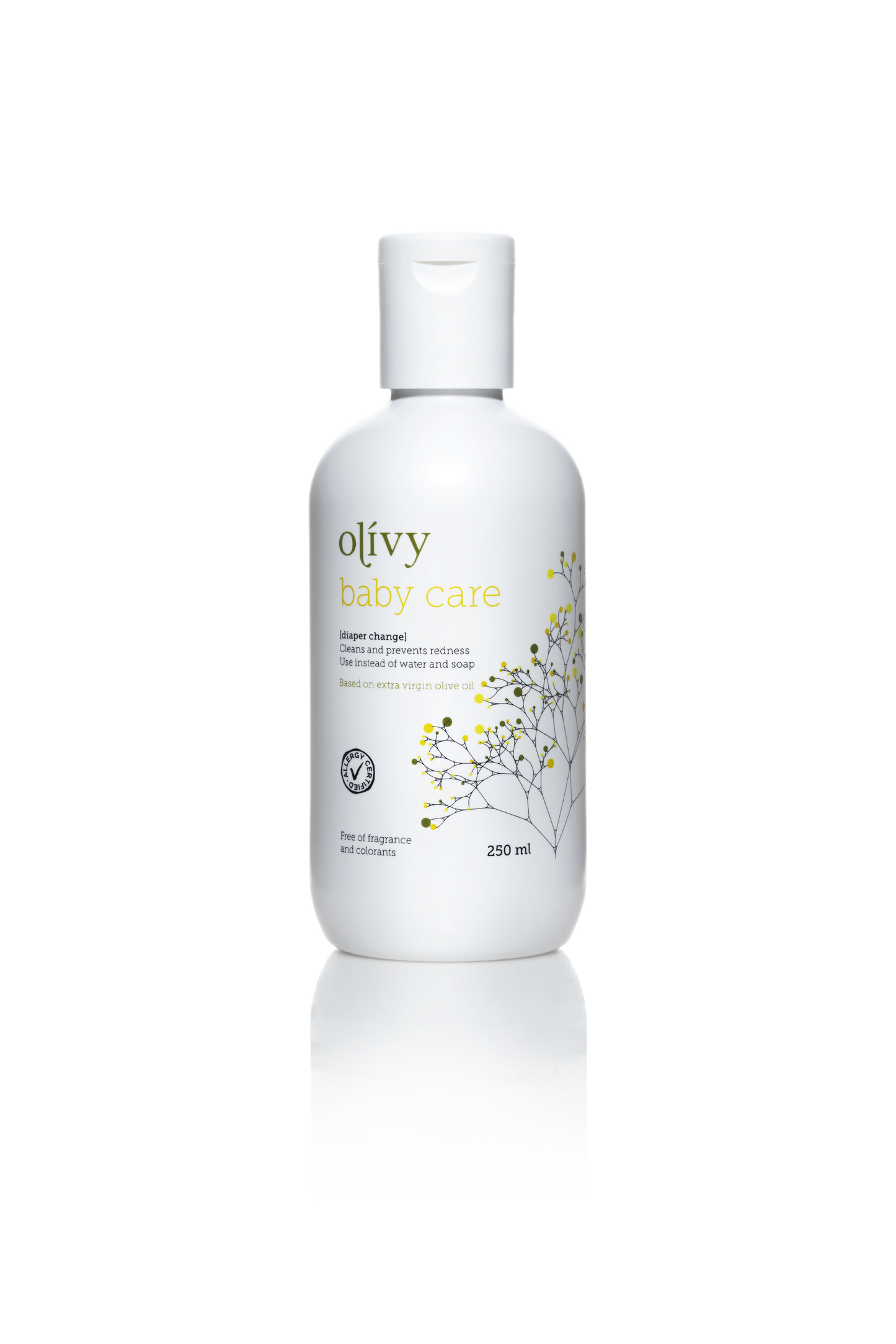 Olivy babycare 250ml. Spar lige nu 70 %. Rabatten fratrækkes ved kassen. Obs. begrænset holdbarhed (exp. Oktober 2025). Derfor denne Meget lave pris. Max. tre stk. pr. kunde.