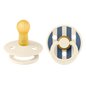 BIBS colour. Studio collection 2pack. Rundt suttehoved i latex Str. 2 Ivory steel/blue mix
