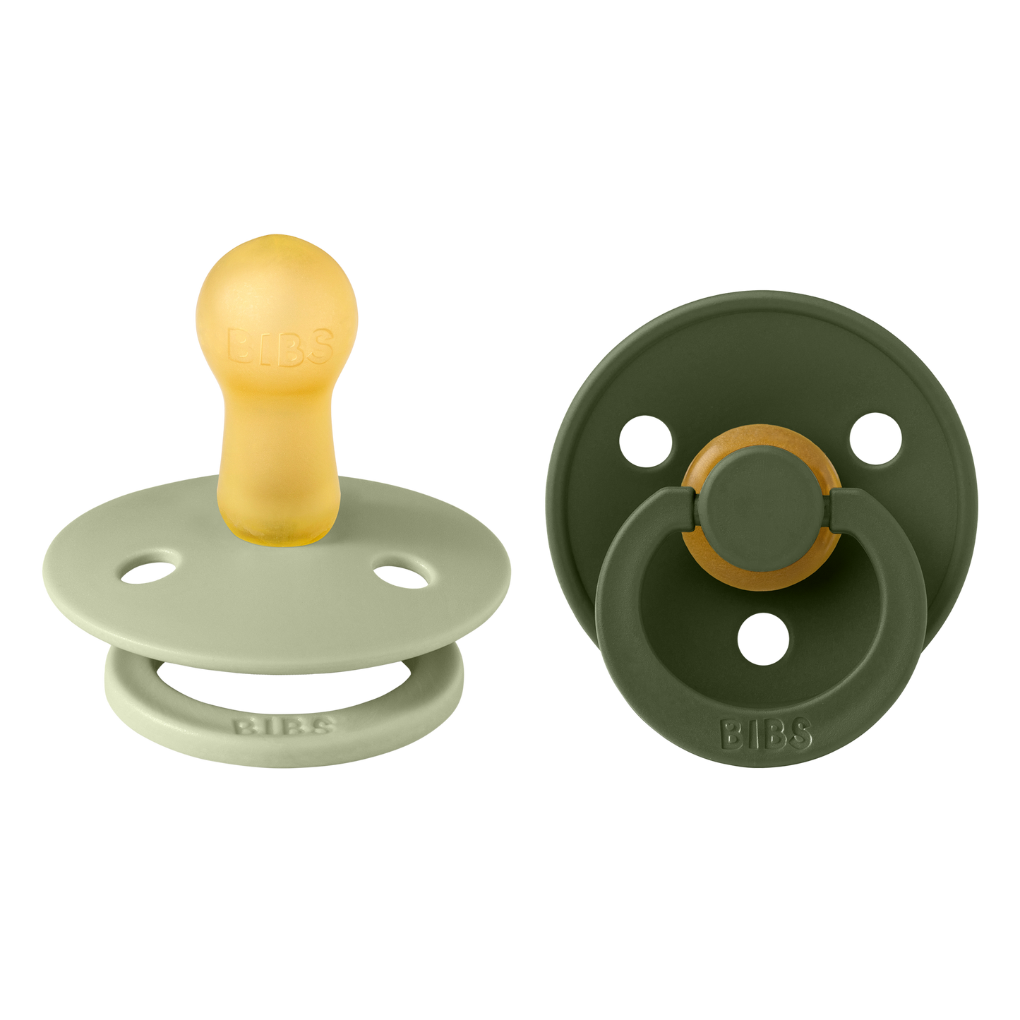 BIBS Colour 2 PACK Rund Latex Size 2 Sage/Hunter Green