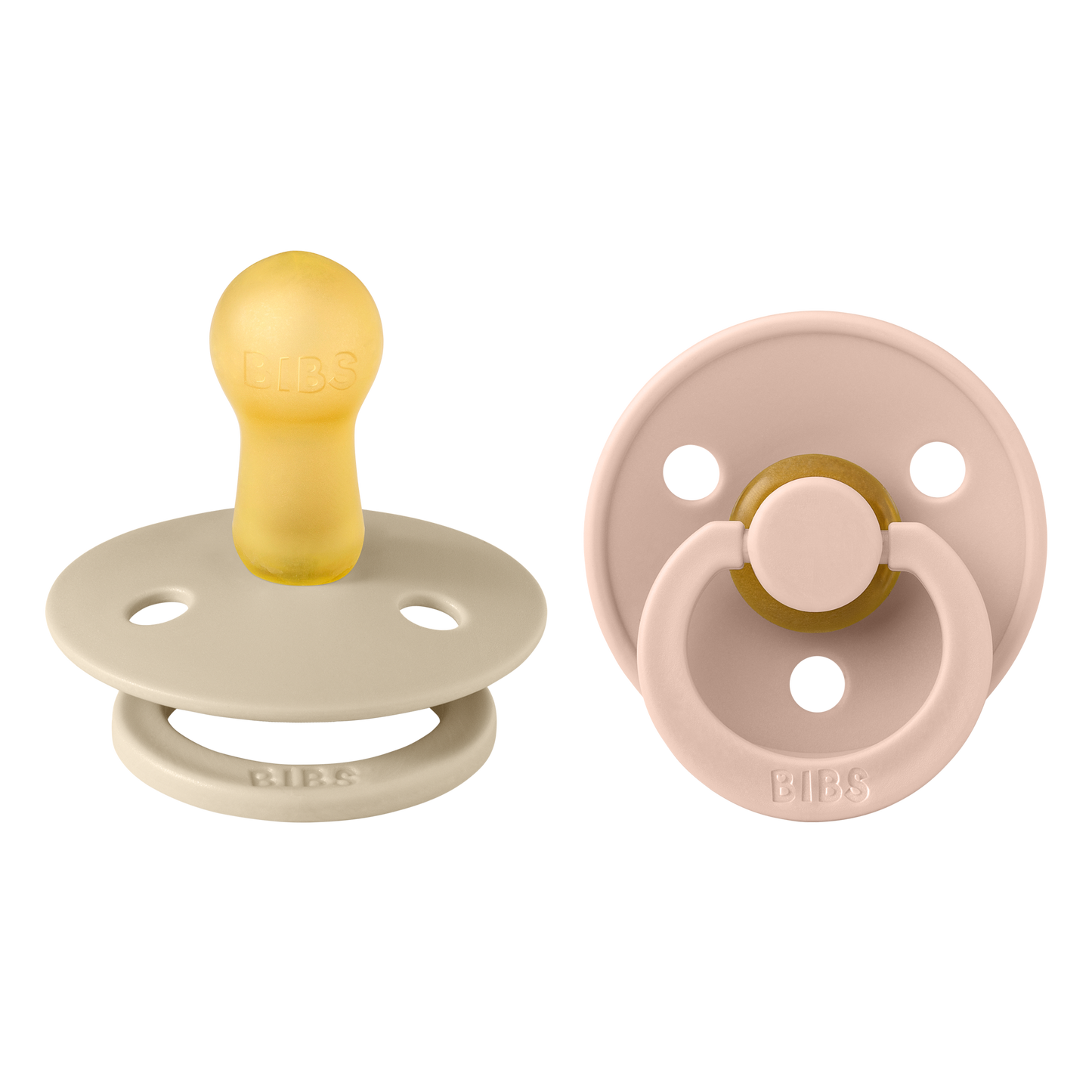BIBS Colour Str. 2 Latex Rundt suttehoved. 2 pack. Farve: Vanilla/Blush