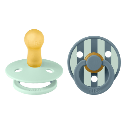 BIBS Colour Stuio Collection. Str. 2 rundt Latex suttehoved. 2 pack. Farve: Petrol mix.