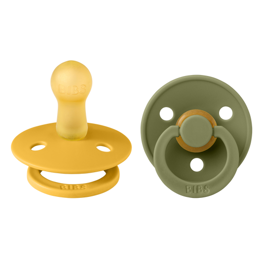 BIBS Colour 2 PACK Rund Latex Size 2 Honey Bee/Olive