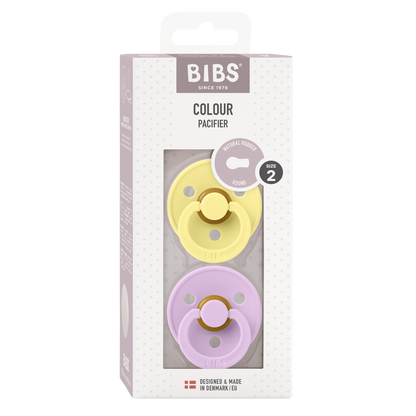 BIBS Colour 2 PACK  Rund Latex Size 2 Sunshine/Violet Sky