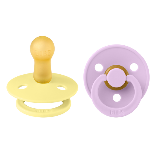 BIBS Colour 2 PACK  Rund Latex Size 2 Sunshine/Violet Sky
