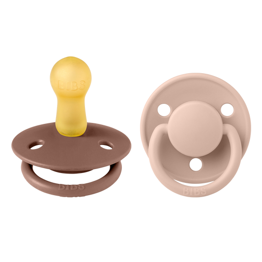 BIBS  De Lux 2 PACK Rund Latex Size 2 Vanillia/Dark Oak