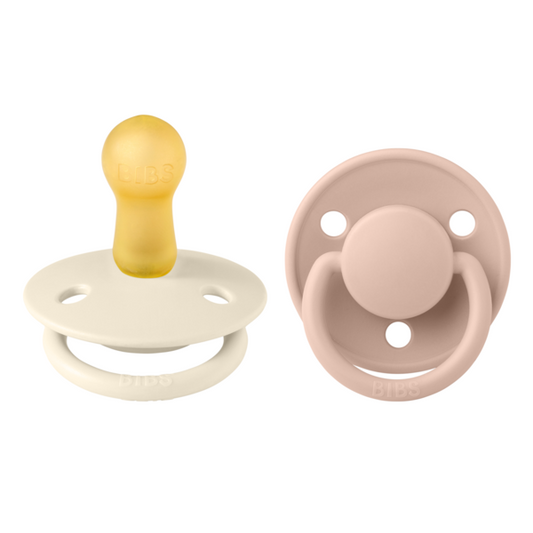 BIBS De Lux 2 PACK Rundt latex suttehoved Ivory/Blush